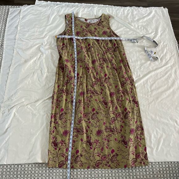 Vtg Y2K Plus Linen Maxi Dress Ditsy Floral Print Sleeveless Wmns 18W Cottagecore - Picture 7 of 7